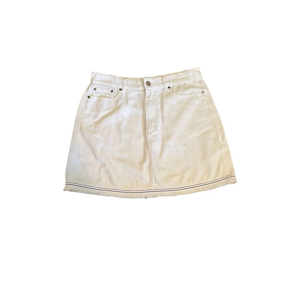 The Fifth Label Women's White Denim A-Line Mini Skirt Size L Casual - Picture 1 of 6